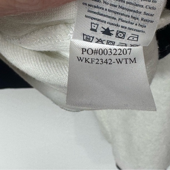 Faherty Beach Fleece Ringer Sweatshirt Top Women Navy/White Organic Cotton Large - Picture 8 of 10